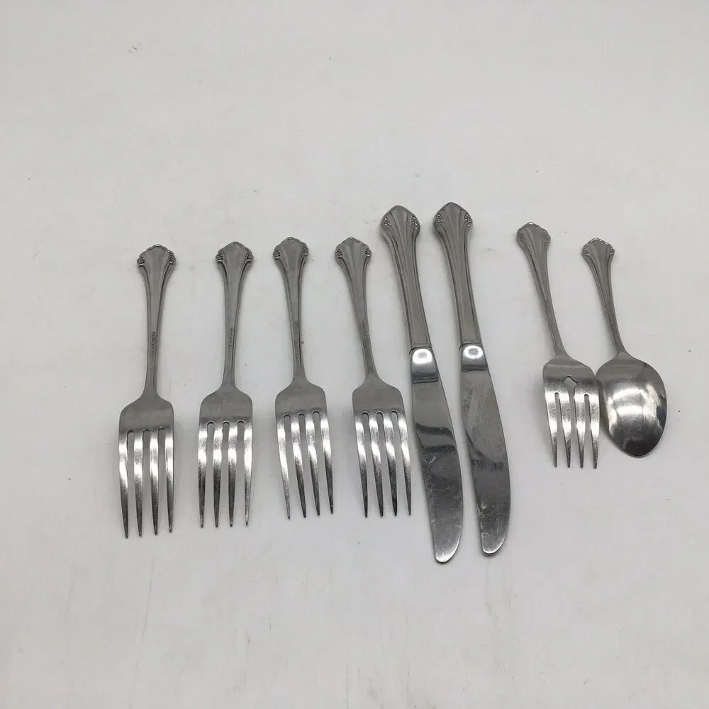 1881 Rogers Oneida BITTERSWEET REPOSE Set Of 8 Dinner Forks Teaspoon Knife Salad